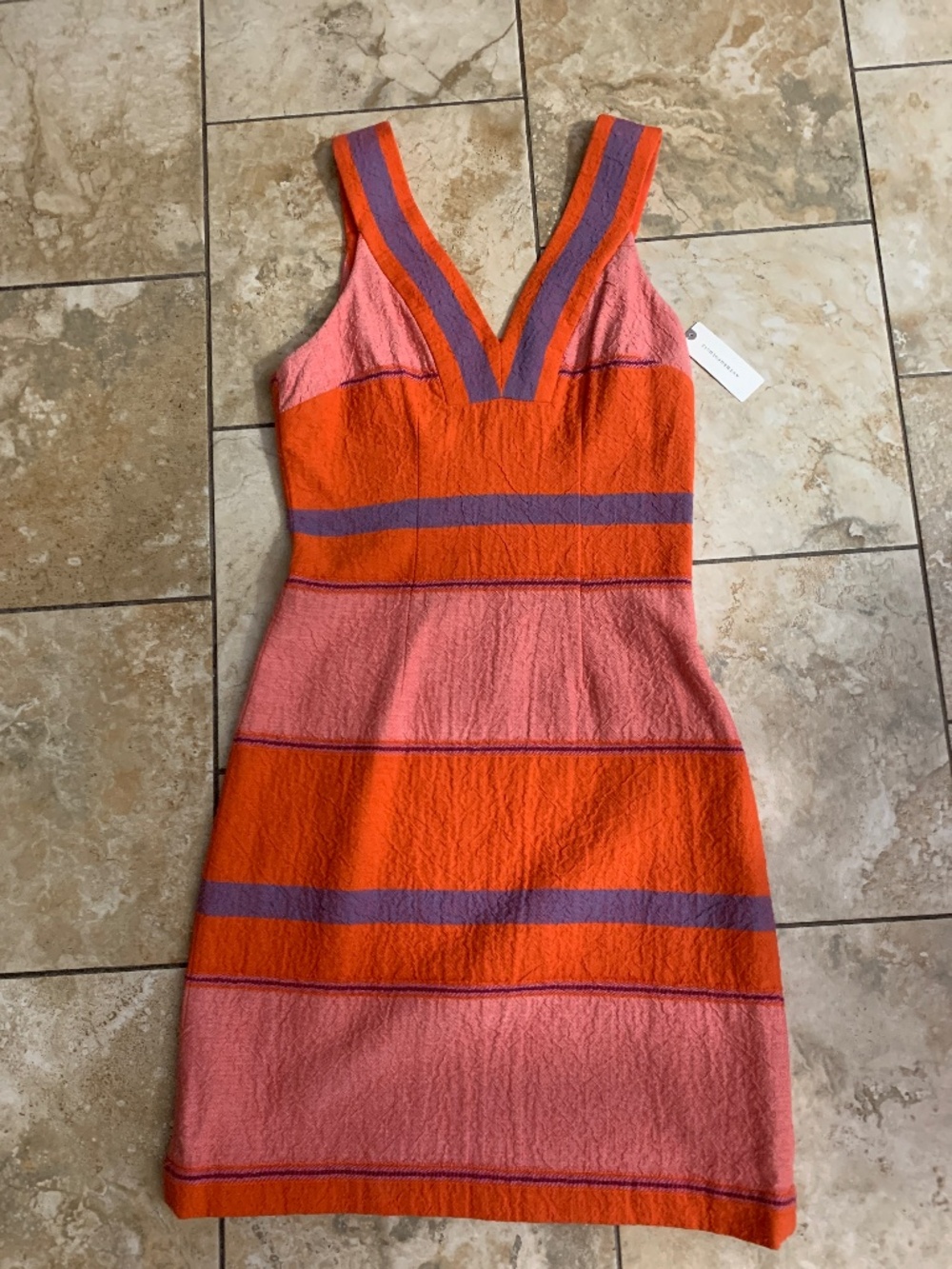 NWT Anthropologie Orange/blue strips dress/size 0